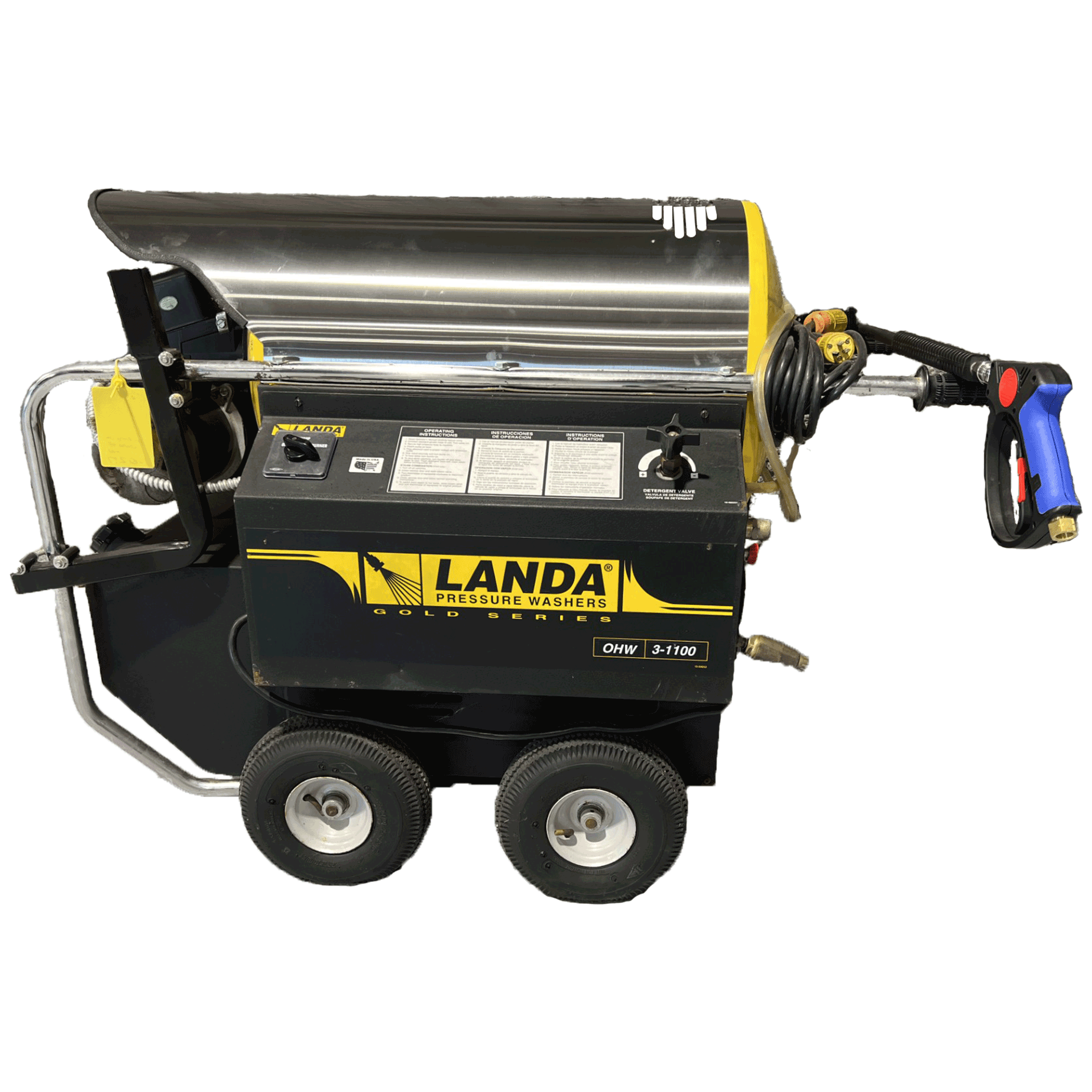 a hot water electric pressure washer with wheels