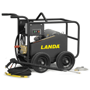 a 4-wheeled portable belt drive cold water electric pressure washer