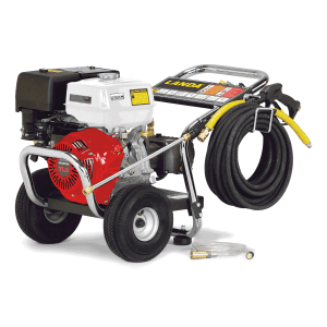 a small portable cold water gas pressure washer show with honda engine