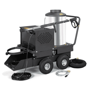 a pressure washer with vertical stainless steel burner