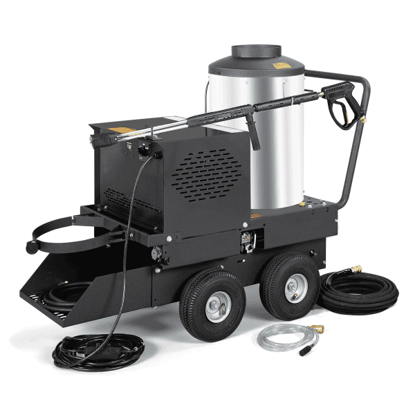 a pressure washer with vertical stainless steel burner