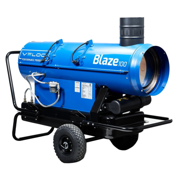 right angled view Veloci Blaze 100 mobile indirect heater