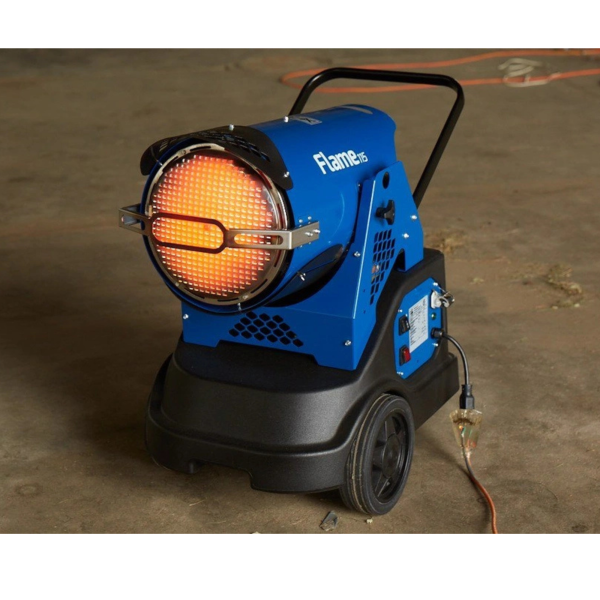 fired veloci flame 115 mobile radiant heater