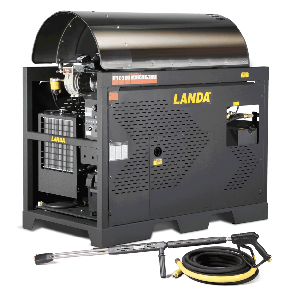 landa slx gas or diesel hot water pressure washer with wand and hose